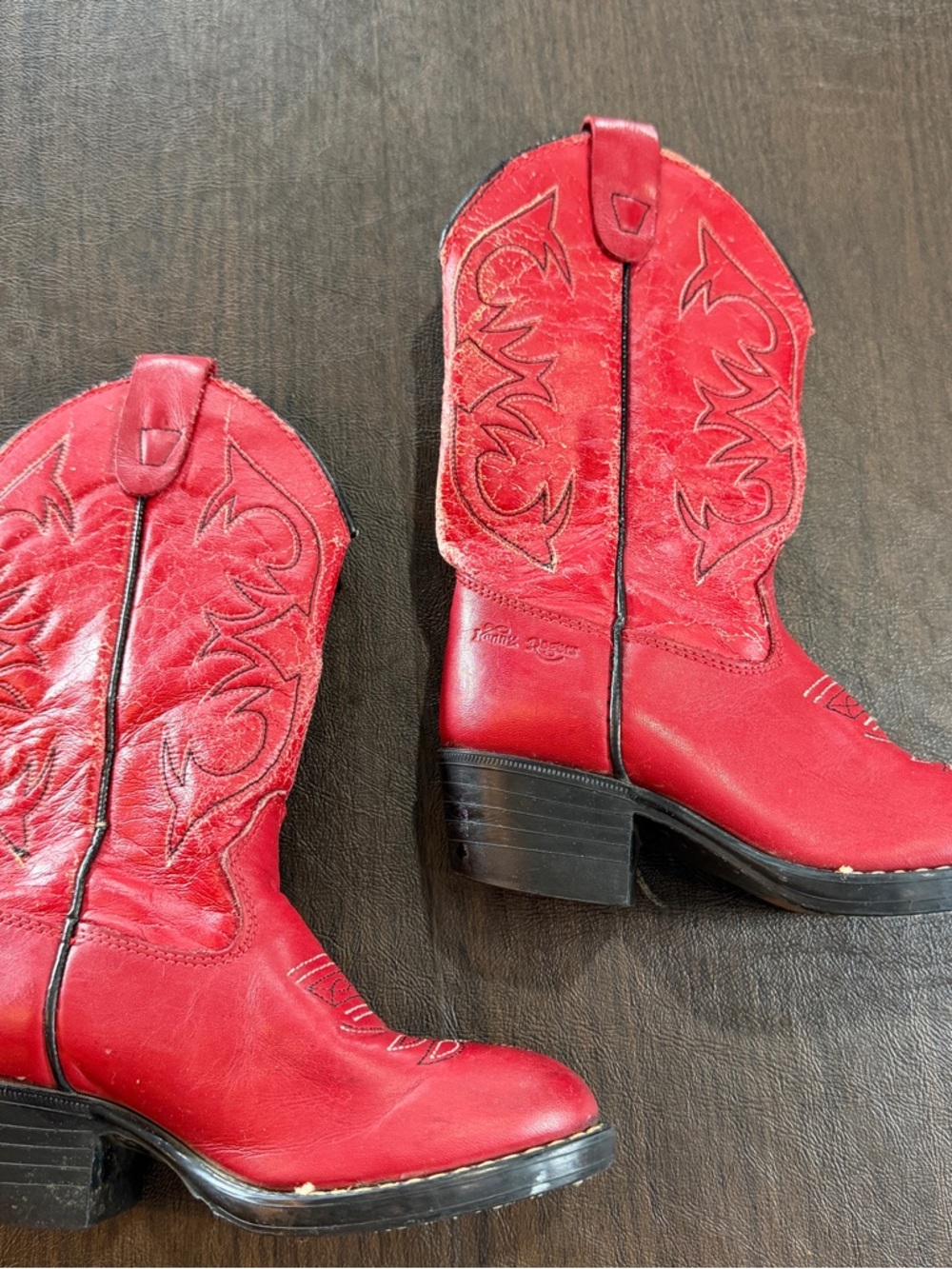 Kids Red Kenny Roger’s Girls Cowboy Boots Sz 9.5 D